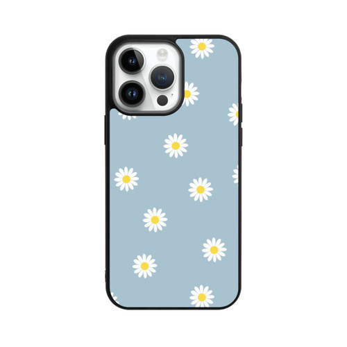 Apple iPhone 14 Pro Max Base Case Gänseblümchen Muster Blau