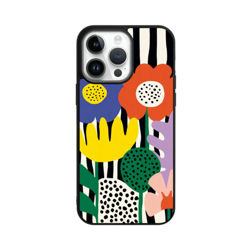 Apple iPhone 14 Pro Max Base Case Flowers Striped Background