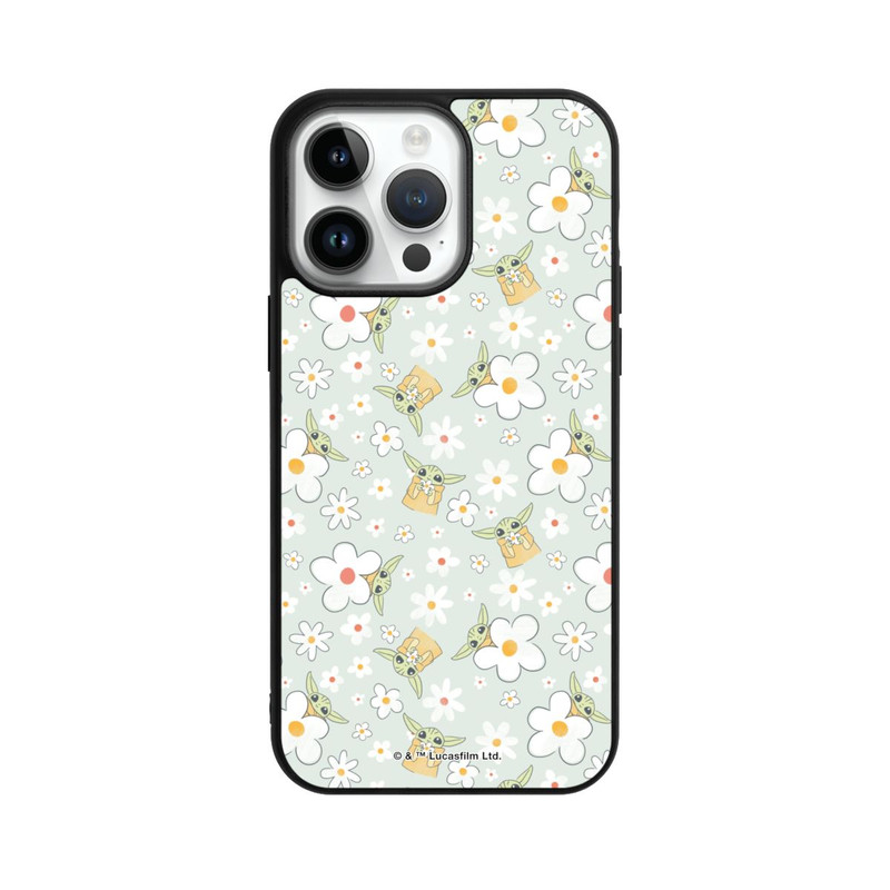 iPhone 14 Pro Max Base Case Baby Yoda Blumen Muster