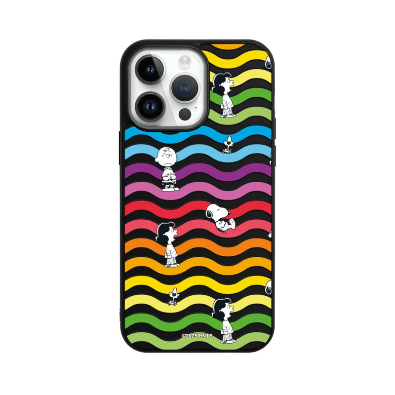 iPhone 14 Pro Max Base Case Snoopy Pattern Rainbow Transparent