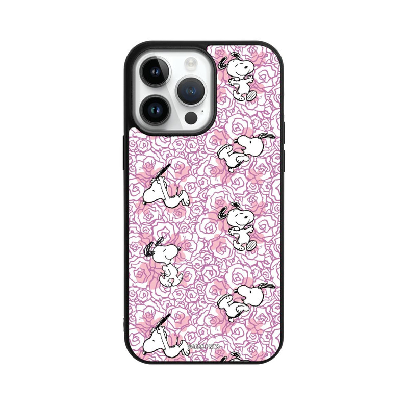 iPhone 14 Pro Max Base Case Peanuts Pink Roses Pattern