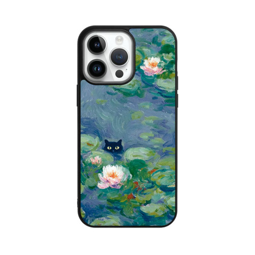 Apple iPhone 14 Pro Max Base Case Katze im Teich Gemälde Impressionismus