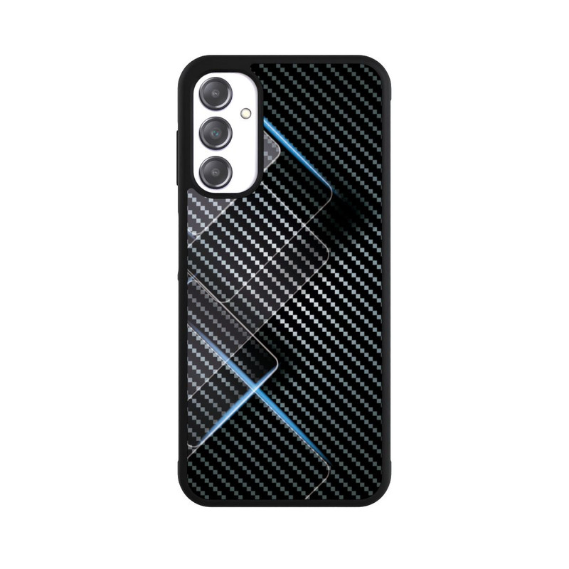Galaxy A14 5G Base Case Blaue Linien auf Karbon