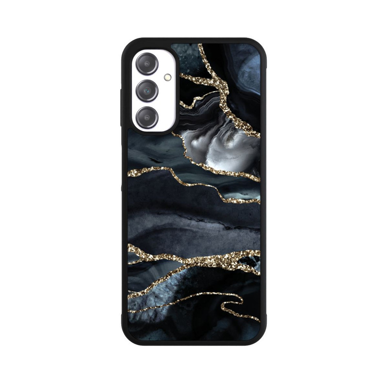 Galaxy A14 5G Base Case Dunkler Marmor Gold Glitzerlook