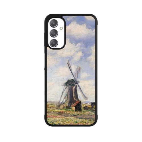 Samsung Galaxy A14 5G Base Case Tulpenfelder mit der Rijnsburger Windmühle von Claude Monet
