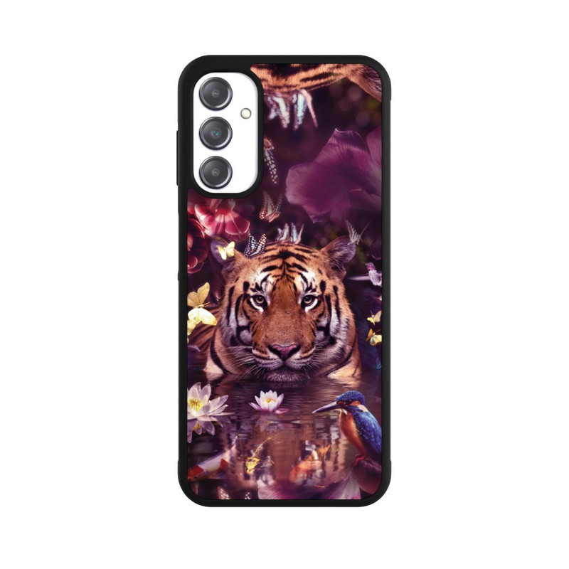 Galaxy A14 5G Base Case Tiger Blumenrahmen
