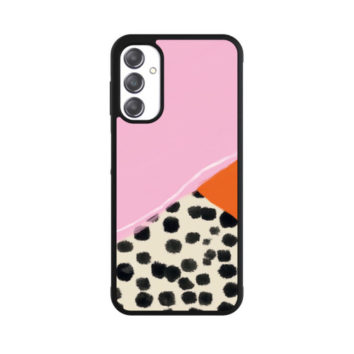 Samsung Galaxy A14 5G Base Case Rosa und Orange Gepunkteter Hintergrund