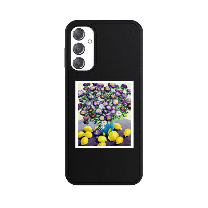 Galaxy A14 5G Base Case Purple Asters and Lemons by Christopher Ryland