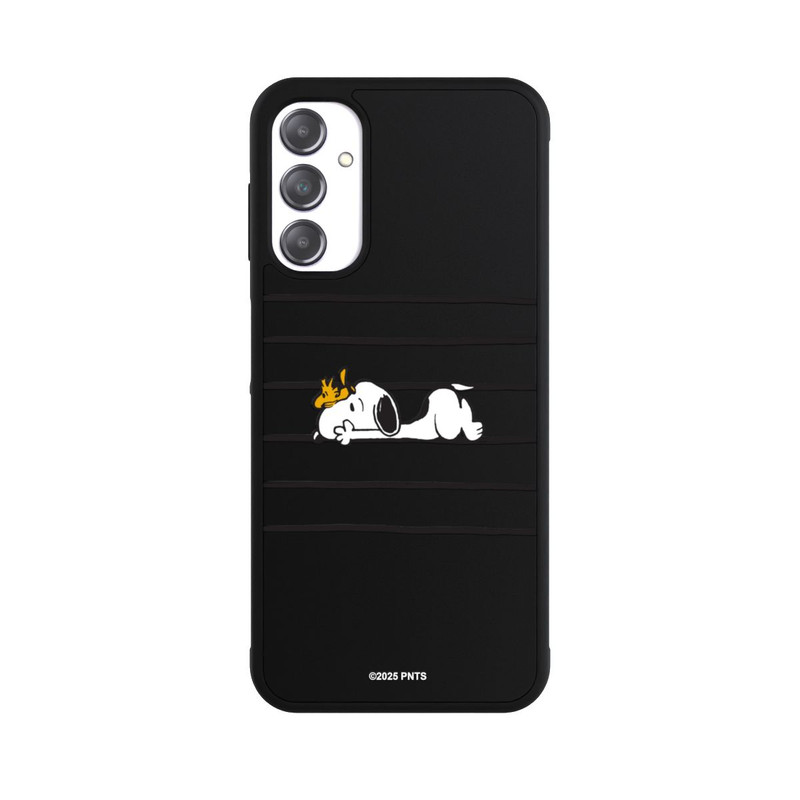 Galaxy A14 5G Base Case Snoopy Woodstock Streifen Peanuts Transparent