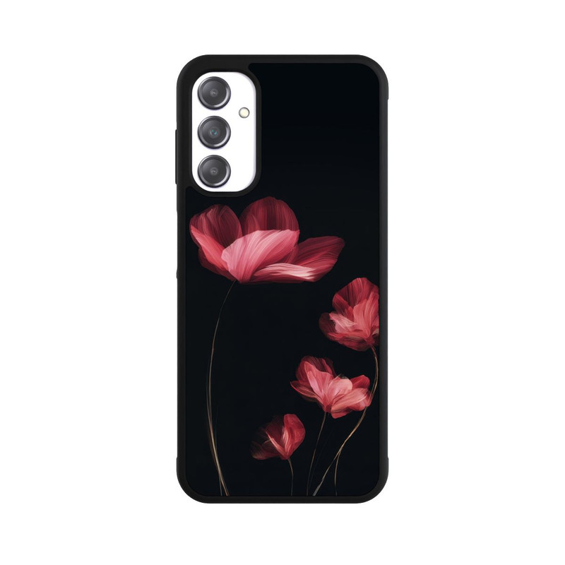 Galaxy A14 5G Base Case Burgunder Blüten schwarz