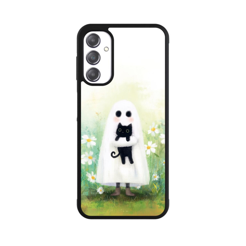 Galaxy A14 5G Base Case Geist und Katze Halloween mit KI