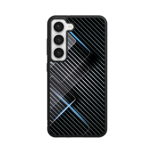 Samsung Galaxy S23 Base Case Blaue Linien auf Karbon
