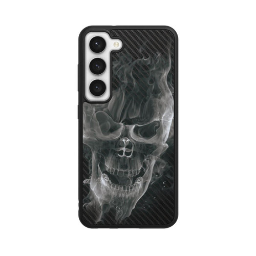 Samsung Galaxy S23 Base Case rauchender Totenkopf Carbon