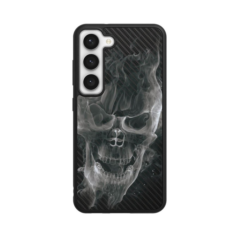 Galaxy S23 Base Case rauchender Totenkopf Carbon