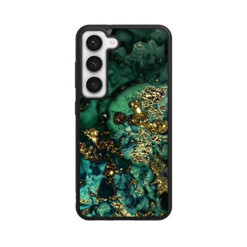 Samsung Galaxy S23 Base Case Cyan Glitzer Marmorlook