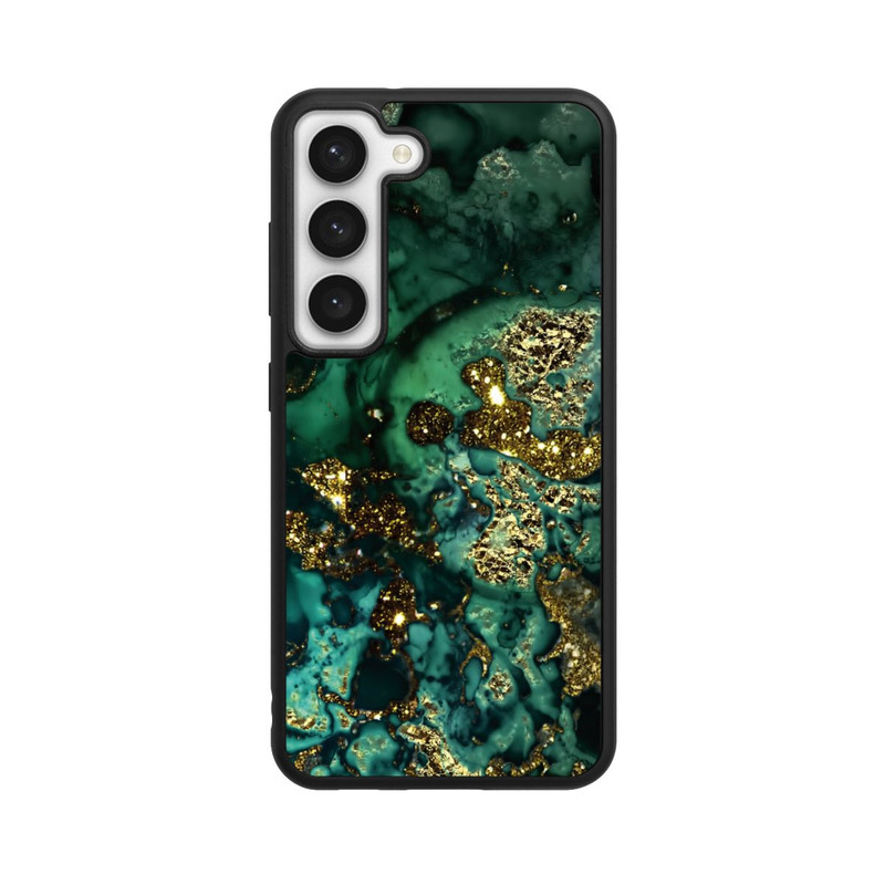 Galaxy S23 Base Case Cyan Glitzer Marmorlook
