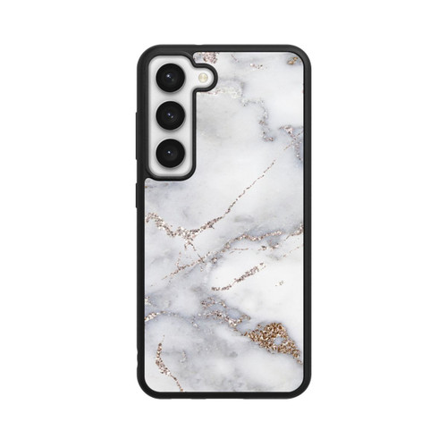 Samsung Galaxy S23 Base Case Silberglitzer Marmorlook