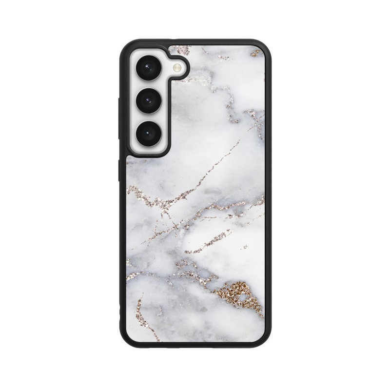 Galaxy S23 Base Case Silberglitzer Marmorlook