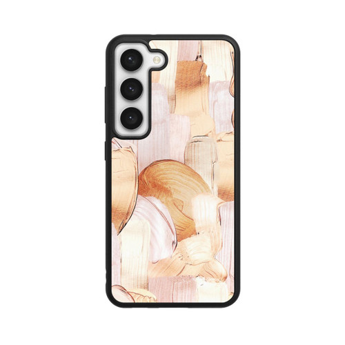 Samsung Galaxy S23 Base Case Weiß/Gold Pinsel Muster