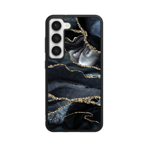 Samsung Galaxy S23 Base Case Dunkler Marmor Gold Glitzerlook