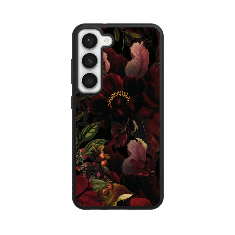 Galaxy S23 Base Case Dunkle Rote Vintage Barock Rosen