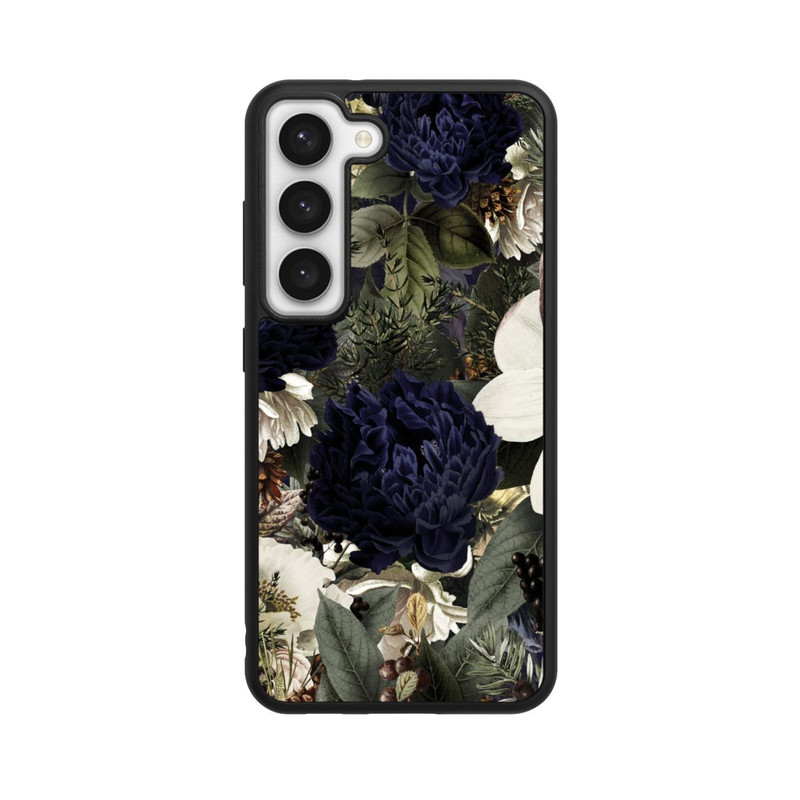 Galaxy S23 Base Case Dunkle Mitternachts Barock Vintage Blumen