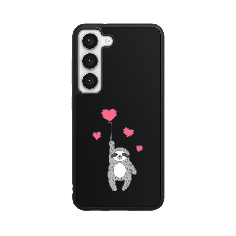 Galaxy S23 Base Case Faultier mit Herzen transparent