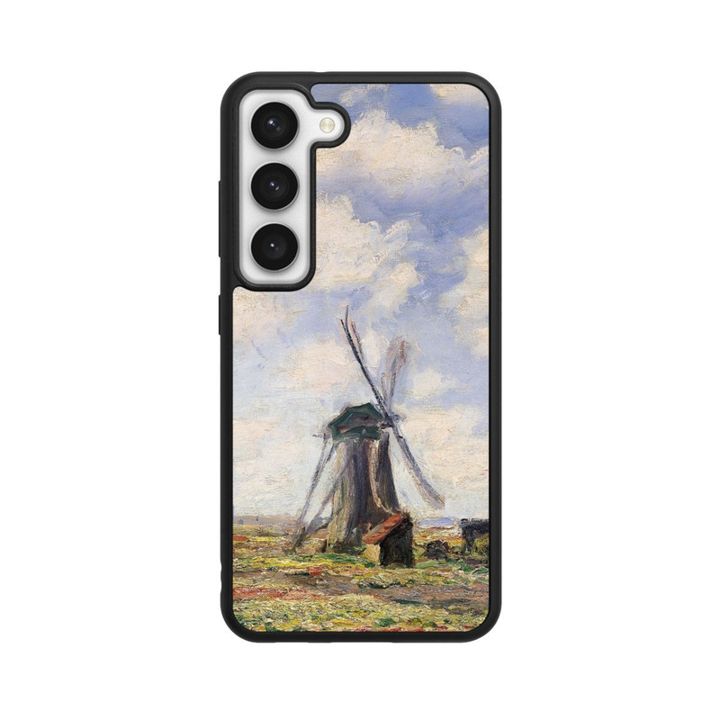 Galaxy S23 Base Case Tulpenfelder mit der Rijnsburger Windmühle von Claude Monet