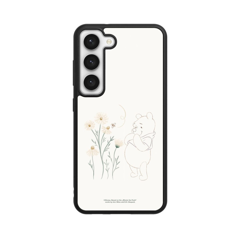 Galaxy S23 Base Case Winnie Puuh sieht sich Gänseblümchen an
