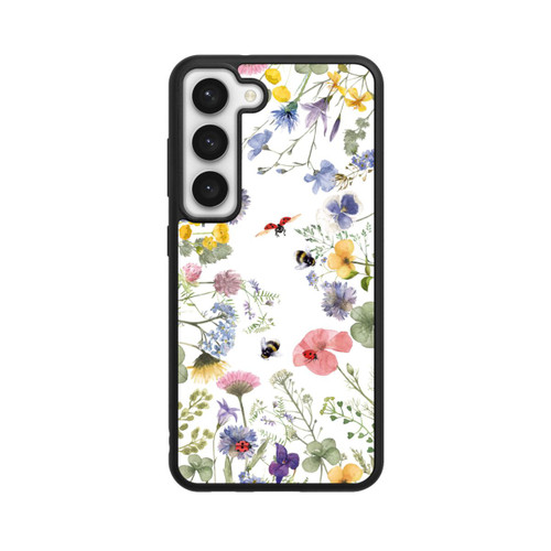 Samsung Galaxy S23 Base Case Bunte Frühlingsblumen und Bienen
