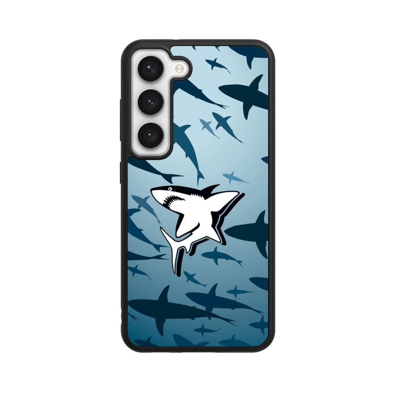 Galaxy S23 Base Case Haie Muster Blau