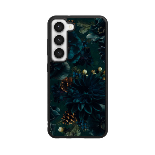 Samsung Galaxy S23 Base Case Blumenmuster Grün und Blau