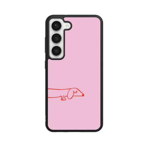 Samsung Galaxy S23 Base Case Dachshund Illustration Pink