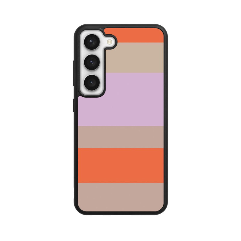 Galaxy S23 Base Case Moca Lila Orange Stripes