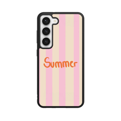 Samsung Galaxy S23 Base Case Summer- Rosa und Orange Streifen Hintergrund