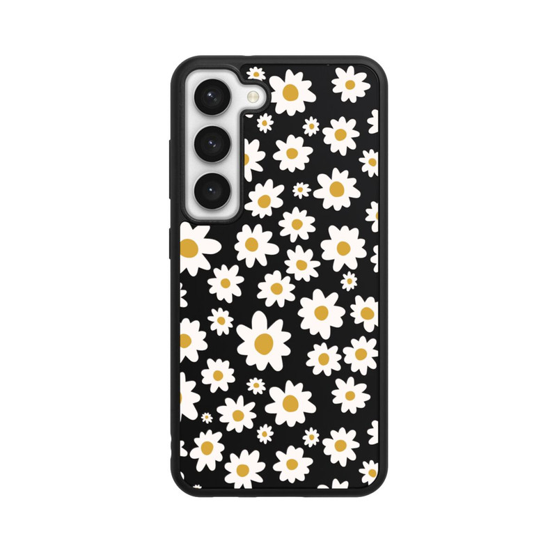 Galaxy S23 Base Case Daisy Flower Seamless Pattern Transparent