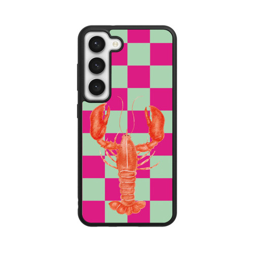 Samsung Galaxy S23 Base Case Pink Checkers Lobster