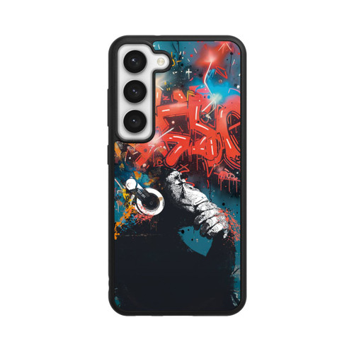 Samsung Galaxy S23 Base Case Affe Stereo Kopfhörer Graffiti Street Art