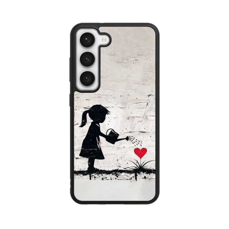 Galaxy S23 Base Case Girl Watering Bunch of Flowers 