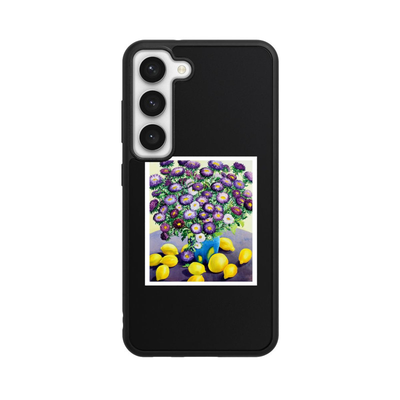 Galaxy S23 Base Case Purple Asters and Lemons by Christopher Ryland
