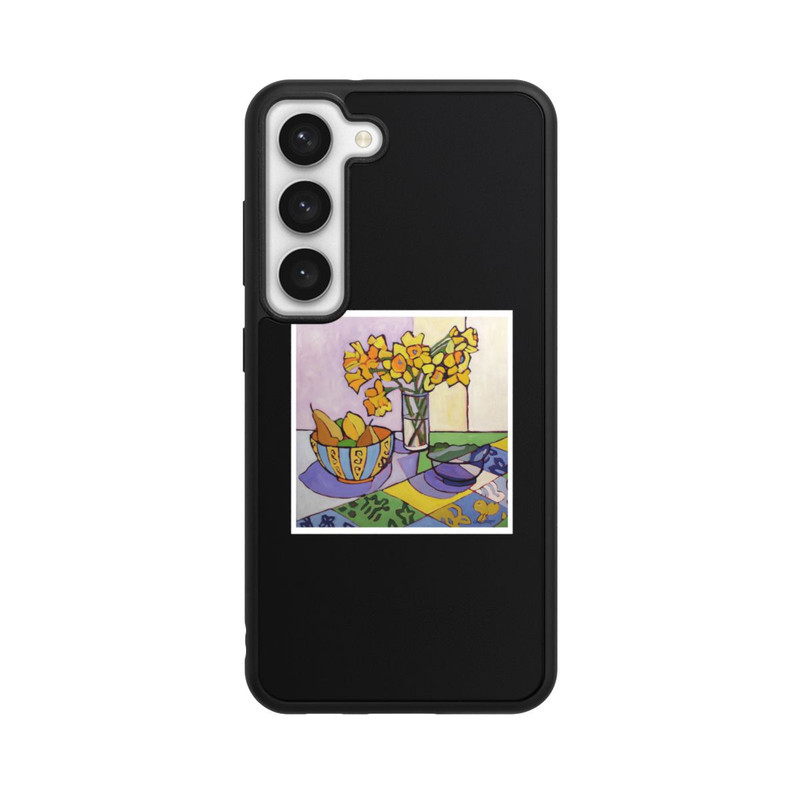 Galaxy S23 Base Case Daffodil Patchwork, 2023, by Catherine J Martzloff