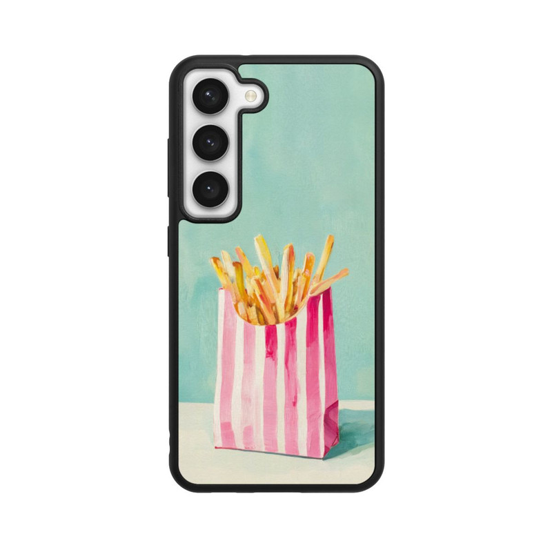 Galaxy S23 Base Case Retro Pommes Blau Watercolor