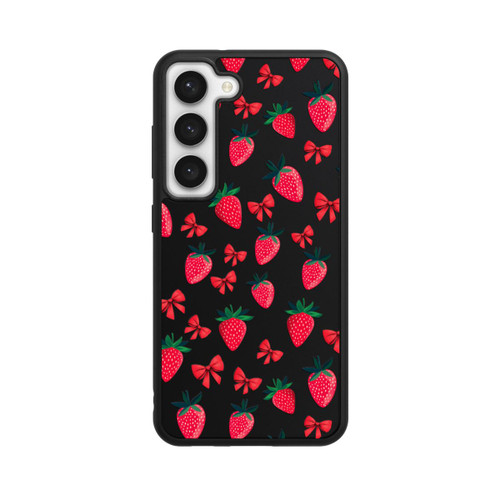 Samsung Galaxy S23 Base Case Erdbeer Herz Muster Transparent