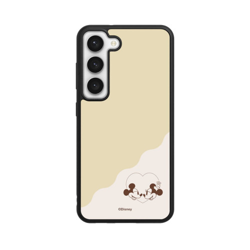 Samsung Galaxy S23 Base Case Mickey and Minnie Love Heart Beige