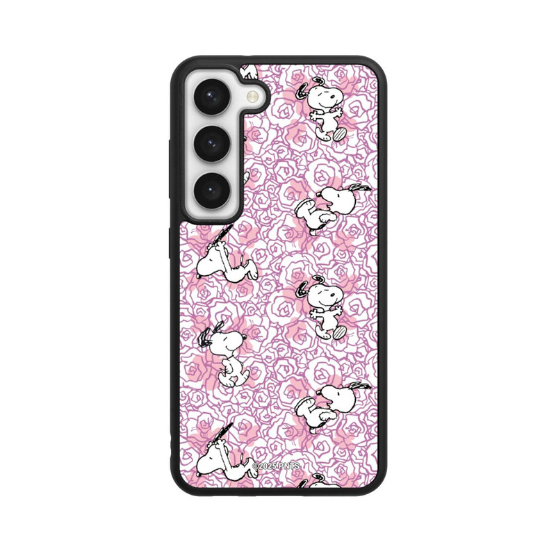 Galaxy S23 Base Case Peanuts Pink Roses Pattern