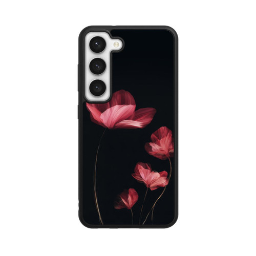 Samsung Galaxy S23 Base Case Burgunder Blüten schwarz