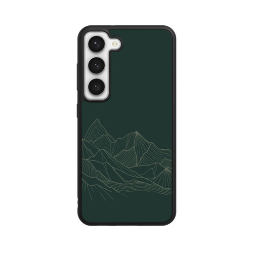 Samsung Galaxy S23 Base Case Berg Line Art Grün