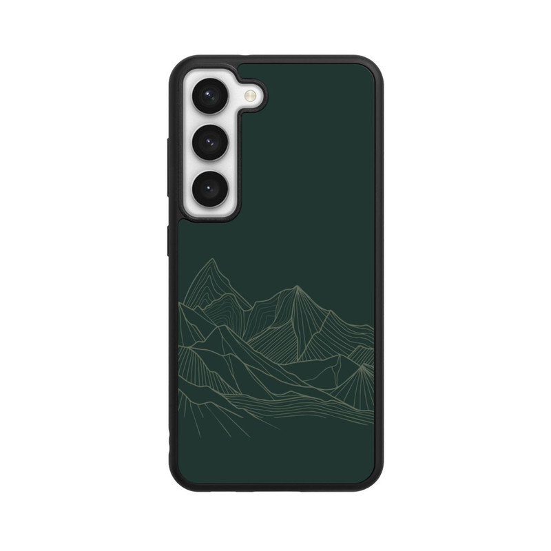 Galaxy S23 Base Case Berg Line Art Grün