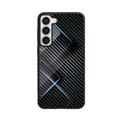 Samsung Galaxy S23+ Base Case Blaue Linien auf Karbon