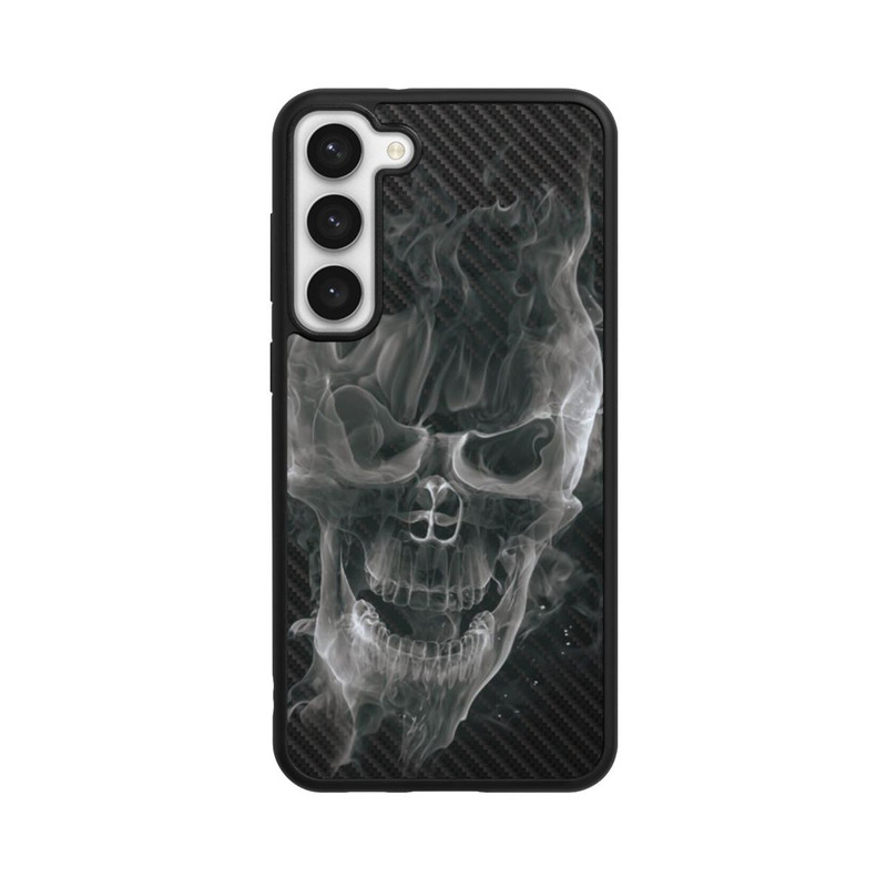 Galaxy S23 + Base Case rauchender Totenkopf Carbon